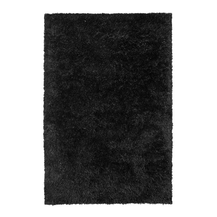 Ebern Designs Mondello Handmade Shag Black Rug Wayfair.co.uk